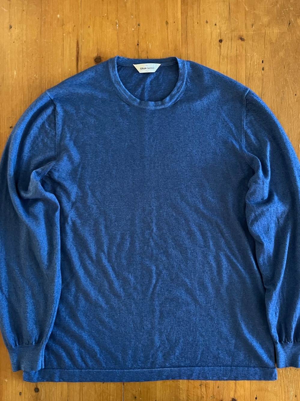 Gran Sasso Men’s 100% Cashmere Crewneck Split Seam Fine Knit Italian Sweater